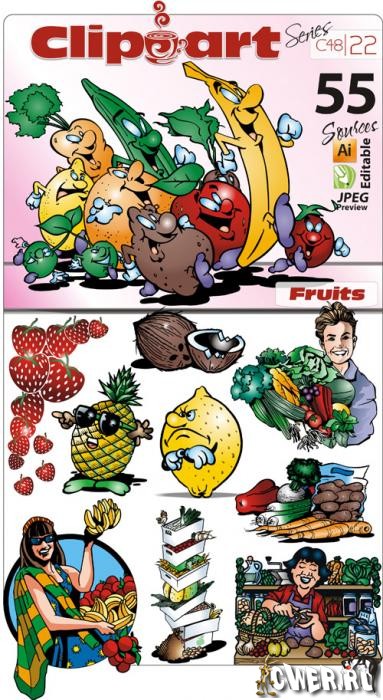 ClipArt Series C-22. Fruits