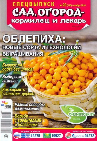 Сад, огород - кормилец и лекарь. Спецвыпуск №20 (октябрь 2016). Облепиха: новые сорта и технологии выращивания