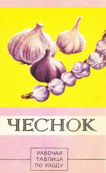 И.И. Ершов. Чеснок. Рабочая таблица по уходу