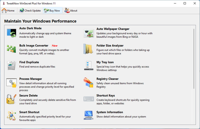 TweakNow WinSecret Plus! for Windows 11 and 10