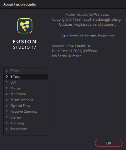 Blackmagic Design Fusion Studio 17.4.3 Build 14