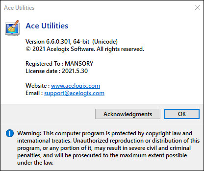 Ace Utilities 6.6.0 Build 301