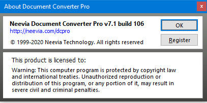 Neevia Document Converter Pro 7.1.106