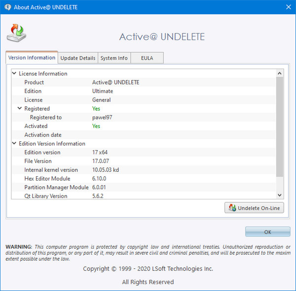 Active UNDELETE Ultimate 17.0.07