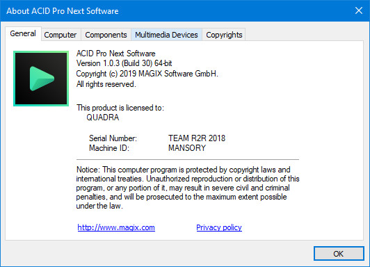 MAGIX ACID Pro Next 1.0.3.30