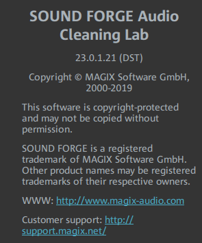 MAGIX SOUND FORGE Audio Cleaning Lab 23.0.1.21