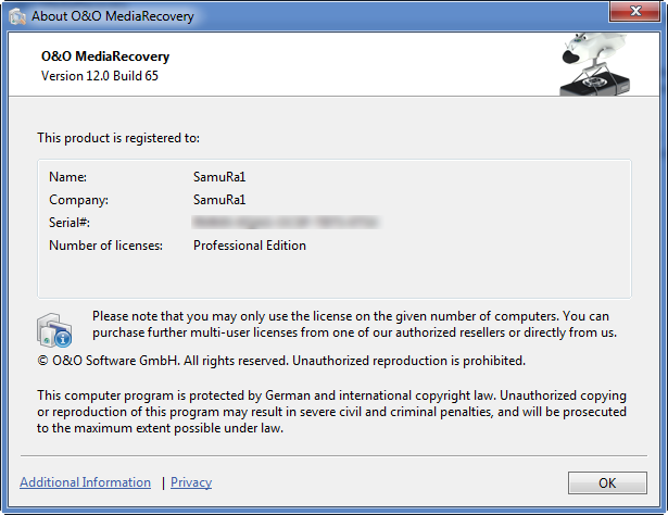 O&O MediaRecovery Professional Edition 12.0.65