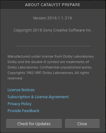 Sony Catalyst Production Suite 2016.1.1