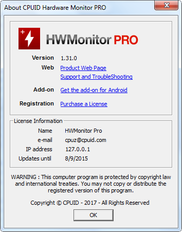 HWMonitor Pro 1.31 + Portable