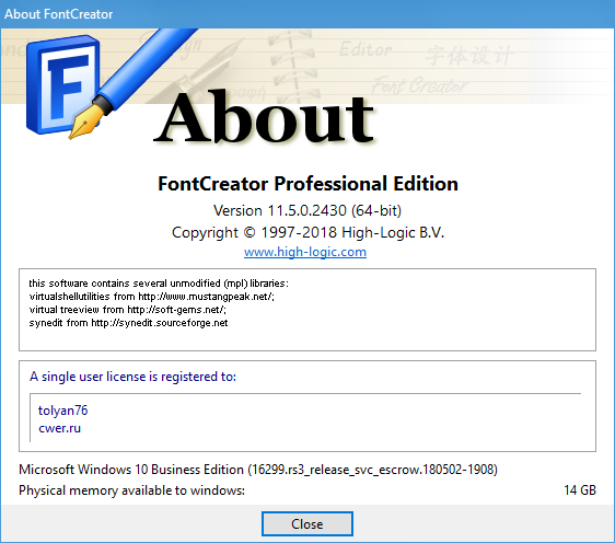 High-Logic FontCreator Professional Edition