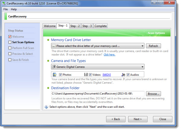 CardRecovery 6.10 Build 1210