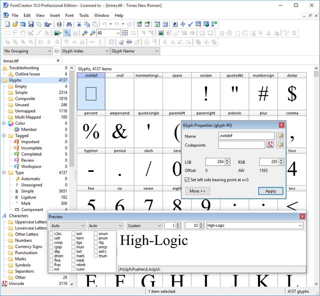 FontCreator Professional Edition 10