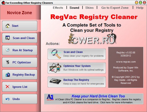 RegVac Registry Cleaner 5.02.08