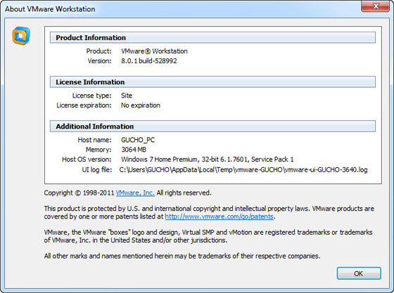 VMware Workstation 8.0.1